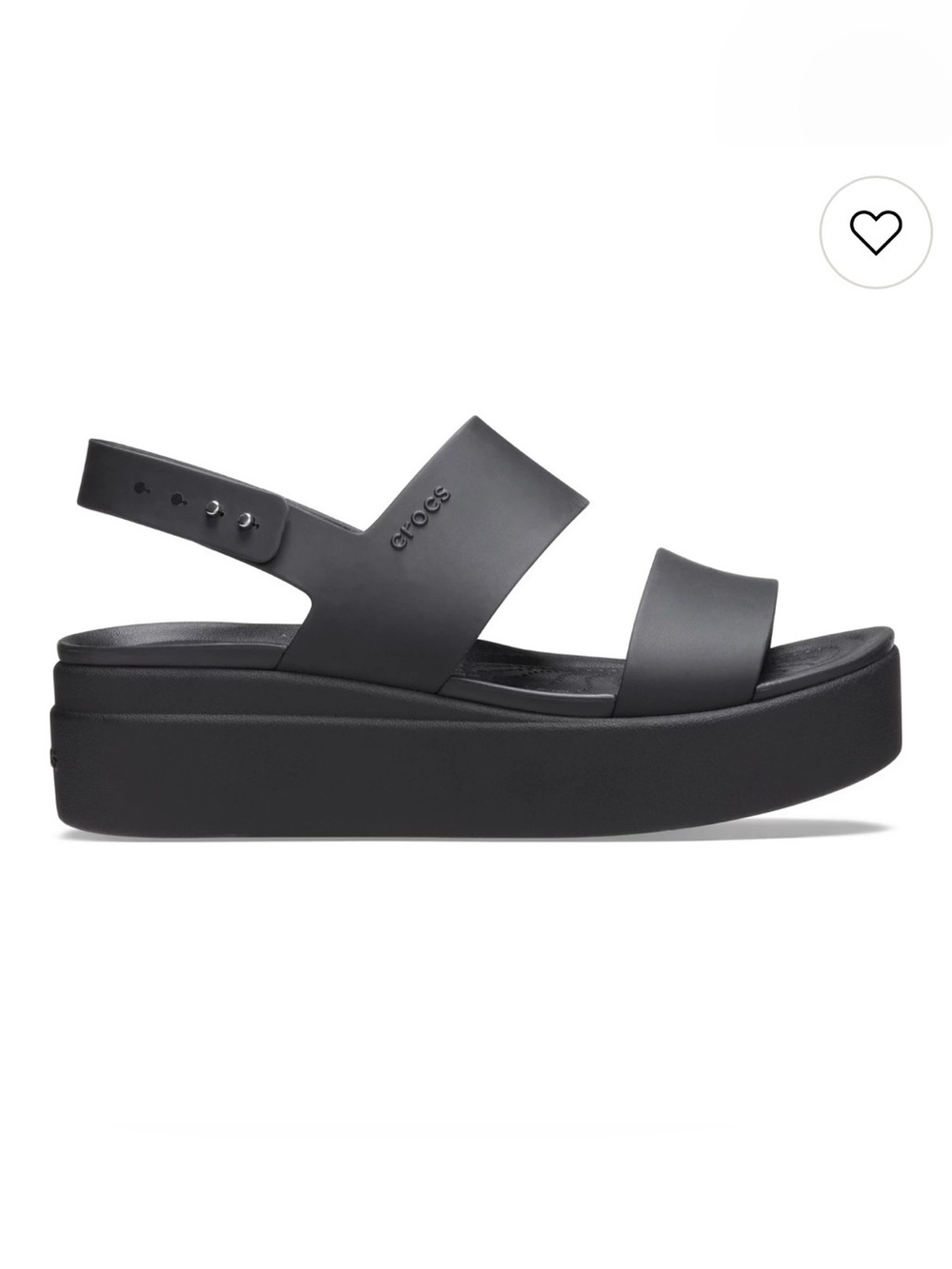 Crocs Brooklyn Wedge Black Platform Sandals with Wide Straps - Women